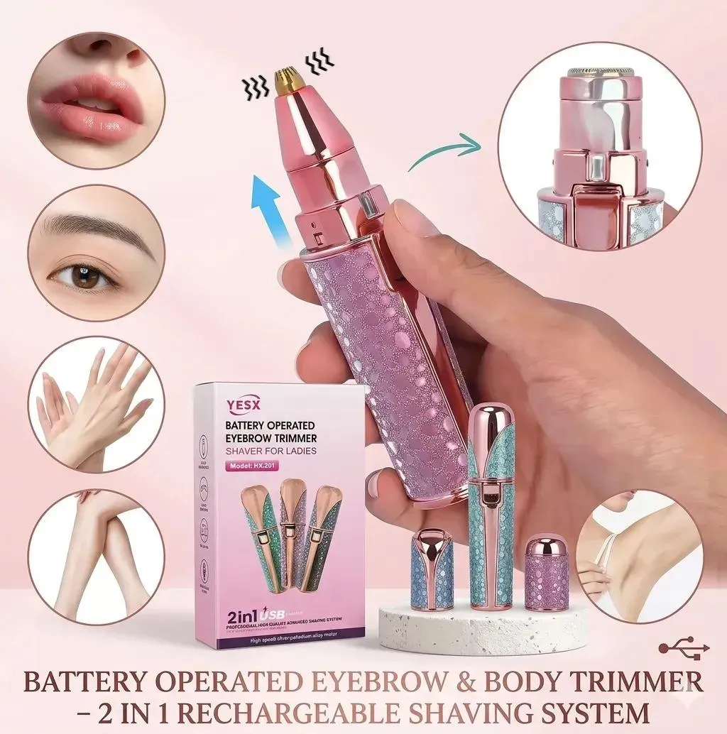 2-in-1 Rechargeable Eyebrow & body Trimmer - Image 6