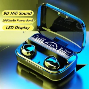 M10 Black Earbuds 9D Hifi 2000mAh Power Bank