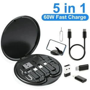 60W Fast Charging Cable Storage Box for iPhone & Android