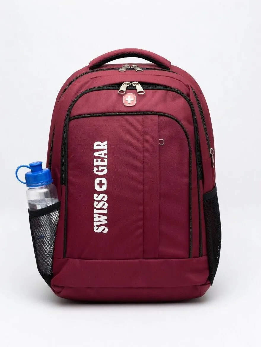 Multi-Compartment College Office Backpack Blue Red Black - Image 2
