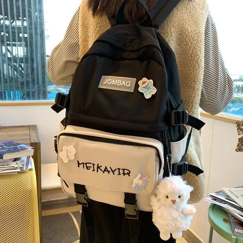 Me KaviR Red Embroidered Backpack for Students Office Goers - Image 4