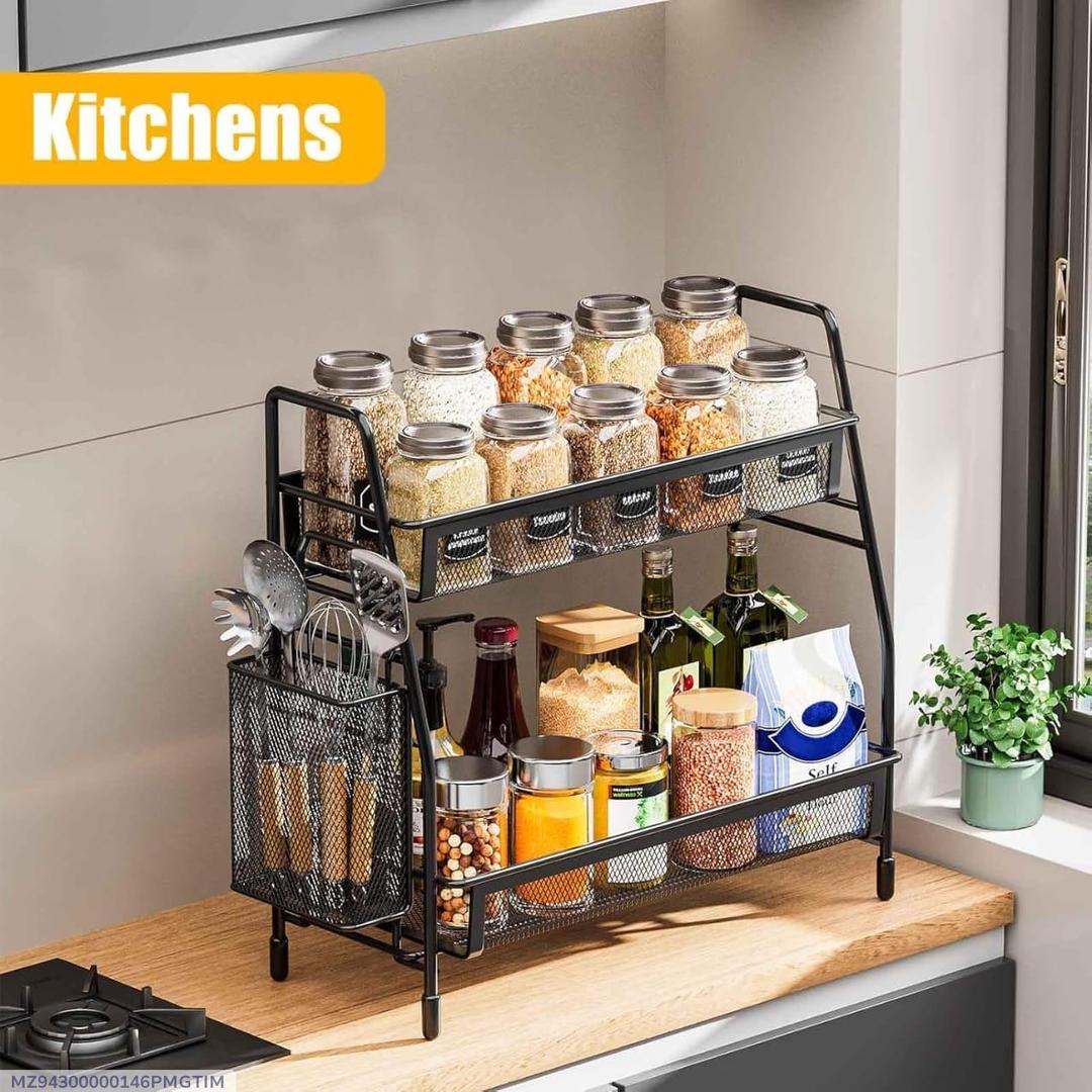 Black Stainless Steel Kitchen Storage Organizer 1 Pc - Image 10