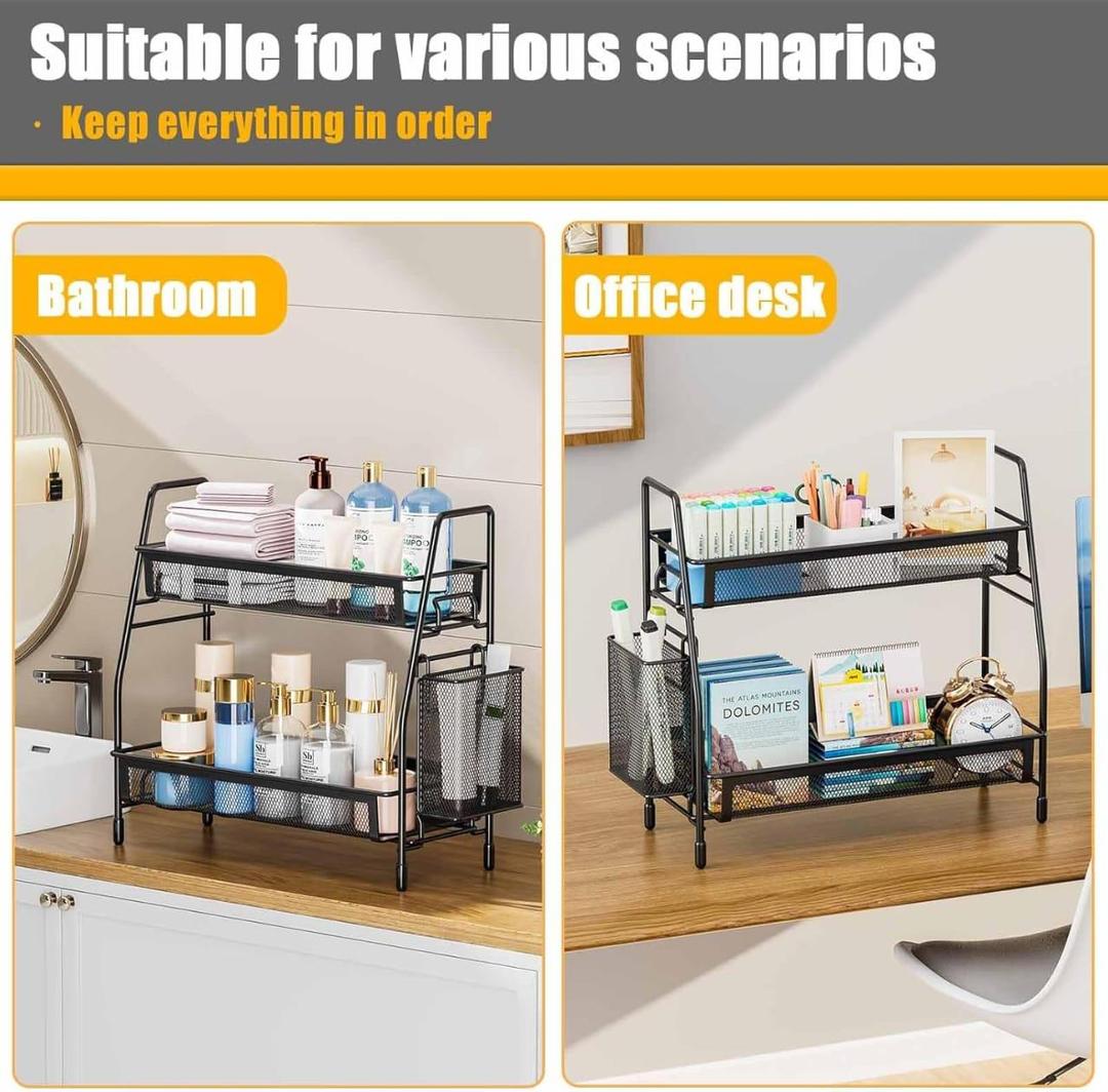 Black Stainless Steel Kitchen Storage Organizer 1 Pc - Image 2