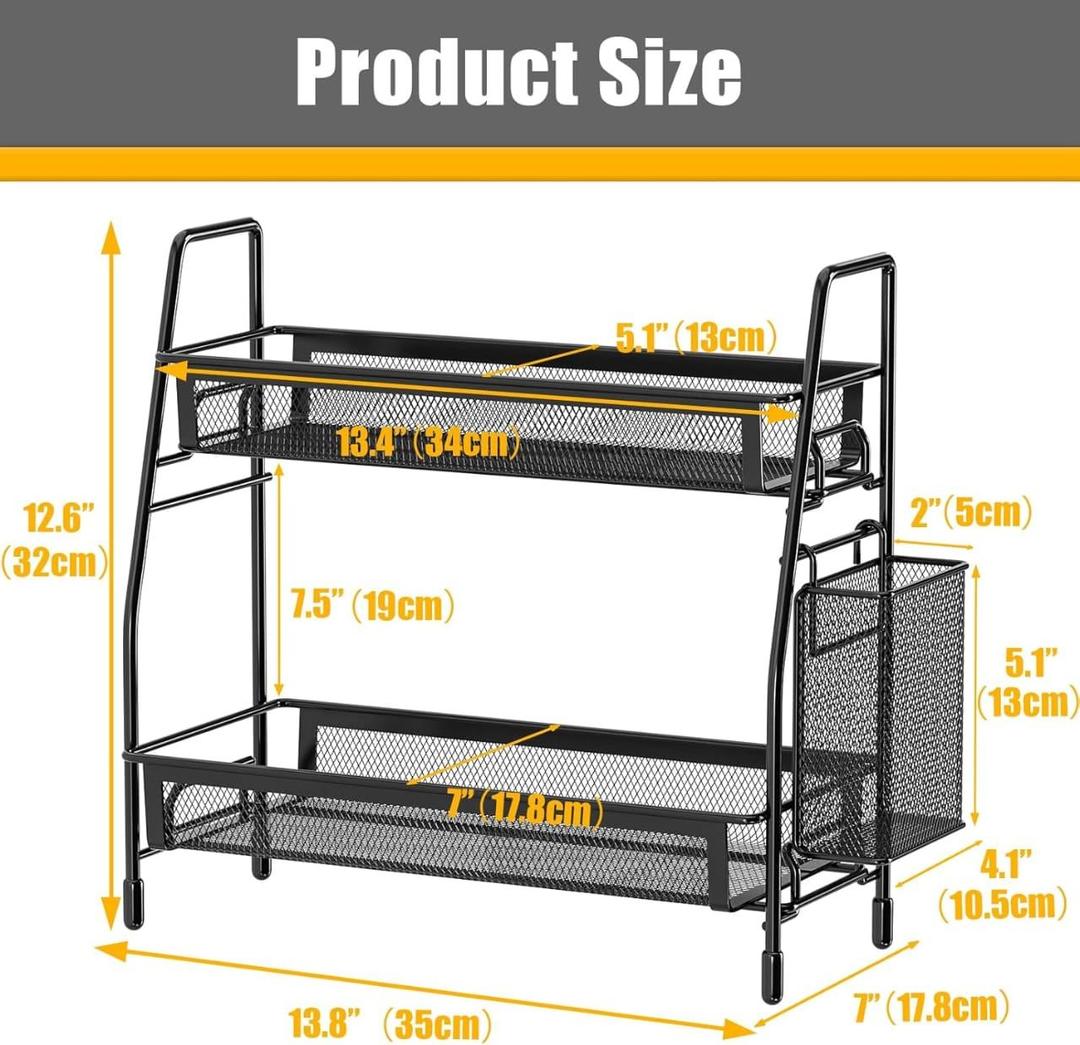 Black Stainless Steel Kitchen Storage Organizer 1 Pc - Image 5