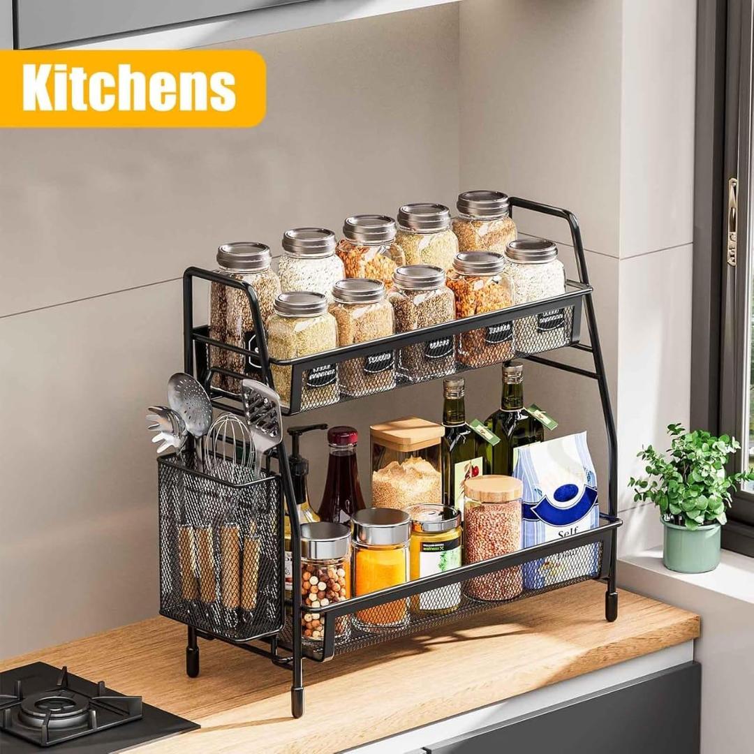 Black Stainless Steel Kitchen Storage Organizer 1 Pc - Image 7