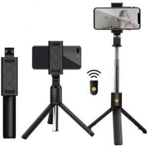Foldable Selfie Stick Black ABS Stainless Steel 70cm