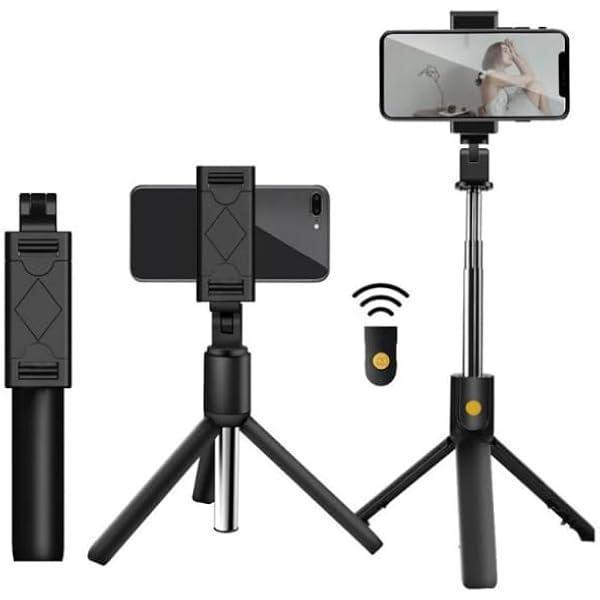 Foldable Selfie Stick Black ABS Stainless Steel 70cm