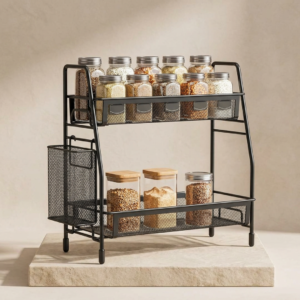 Black Stainless Steel Kitchen Storage Organizer 1 Pc